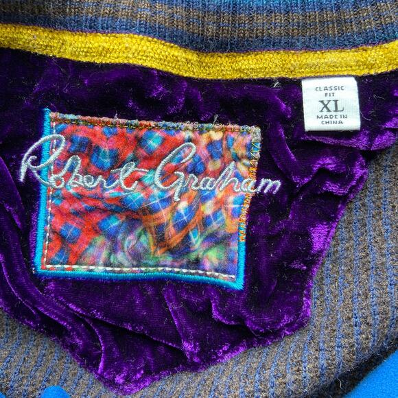 Robert Graham Wool 1/4 Zip Sweater - Men's Size XL - Picture 3 of 4